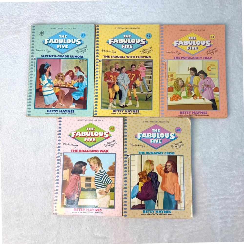 The Fabulous Five Betsy Haynes Book Lot 1 2 3 5 8 Vintage YA Paperbacks Bantam